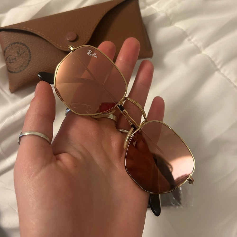 NEW Ray Ban rose gold hexagon lens sunglasses